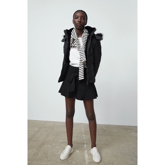 Zara NWT Water and Wind Protection Jacket with Removable Fur Trim Hood Small - Picture 4 of 12